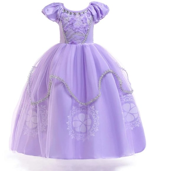 Toddler Girls Floral Appliques Tutu Dress